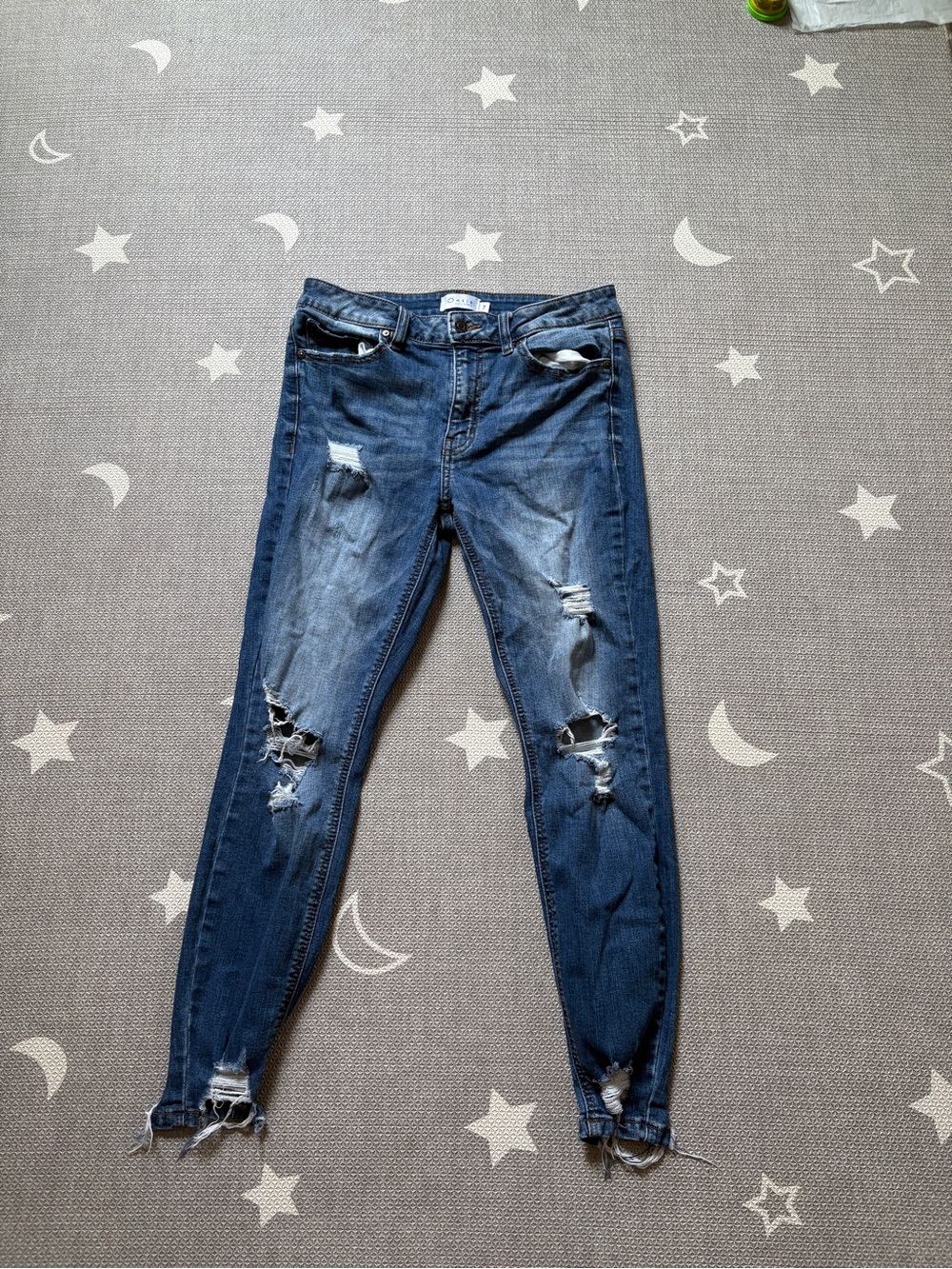 Oasis Dark Blue Distressed Skinny Jeans